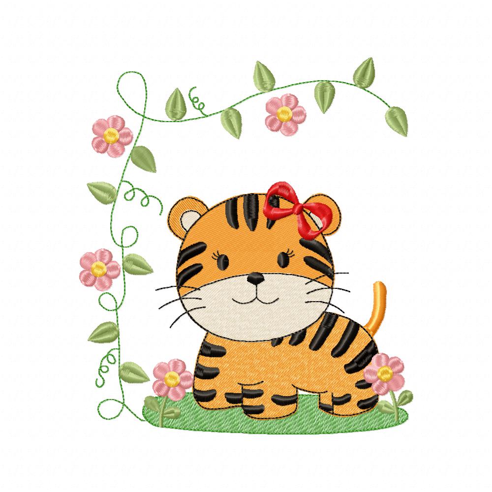 Safari Tiger Girl - Fill Stitch