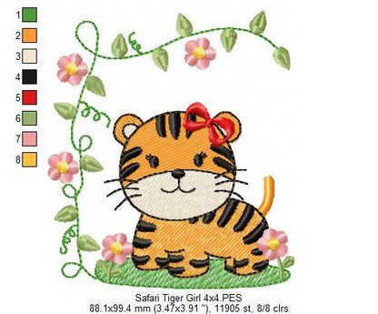 Safari Tiger Girl - Fill Stitch