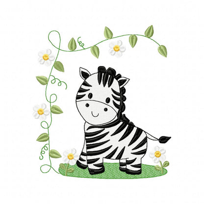 Safari Zebra Boy - Fill Stitch