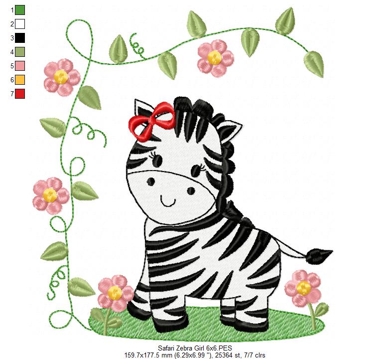 Safari Zebra Boy and Girl - Fill Stitch - Set of 2 designs