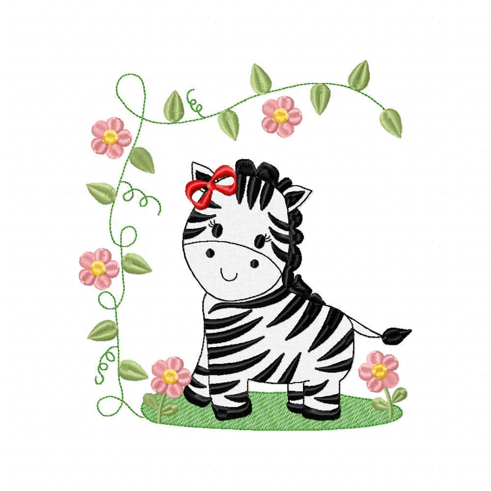 Safari Zebra Girl - Fill Stitch