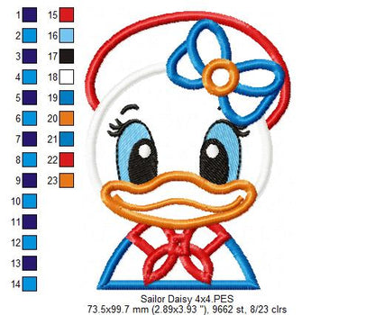 Sailor Daisy - Applique - Machine Embroidery Design