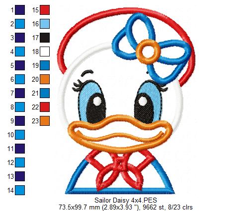 Sailor Daisy - Applique - Machine Embroidery Design