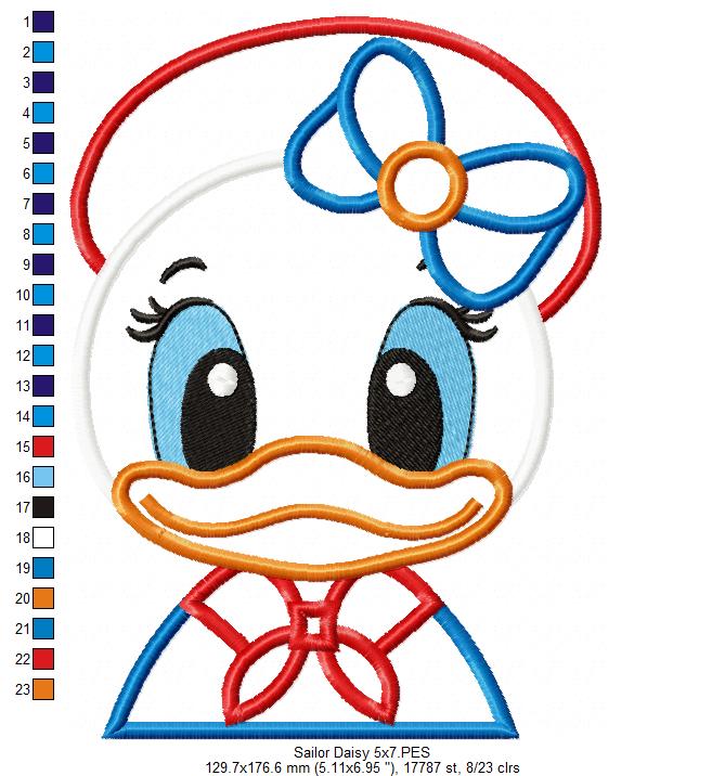 Sailor Daisy - Applique - Machine Embroidery Design