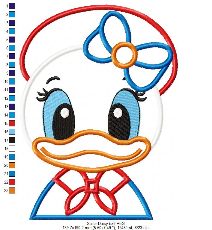 Sailor Daisy - Applique - Machine Embroidery Design