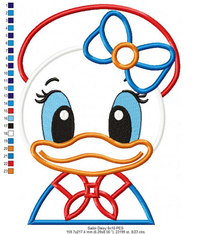 Sailor Daisy - Applique - Machine Embroidery Design