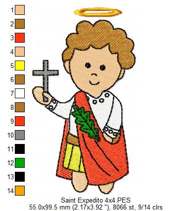 Saint Expedite - Fill Stitch - Machine Embroidery Design