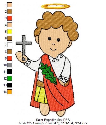 Saint Expedite - Fill Stitch - Machine Embroidery Design