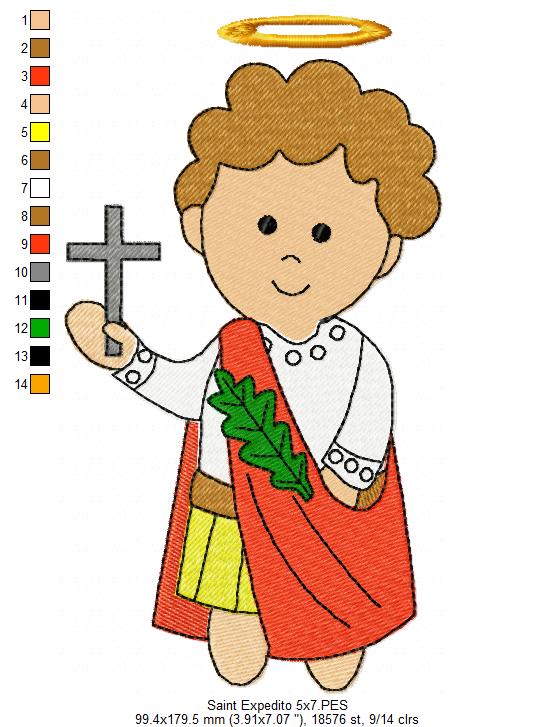 Saint Expedite - Fill Stitch - Machine Embroidery Design