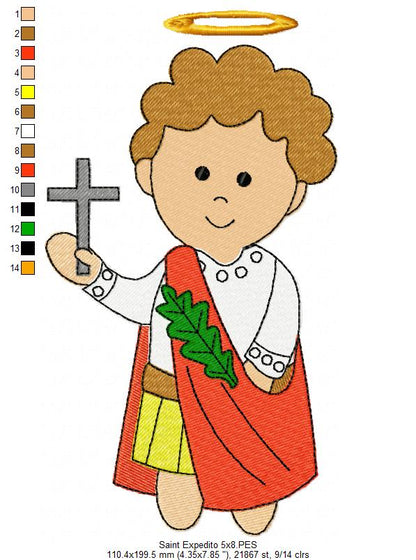 Saint Expedite - Fill Stitch - Machine Embroidery Design