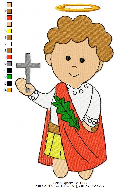 Saint Expedite - Fill Stitch - Machine Embroidery Design