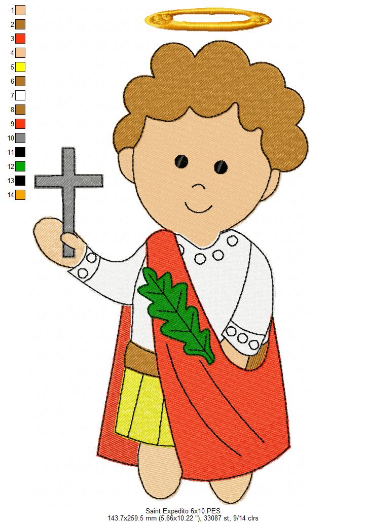 Saint Expedite - Fill Stitch - Machine Embroidery Design