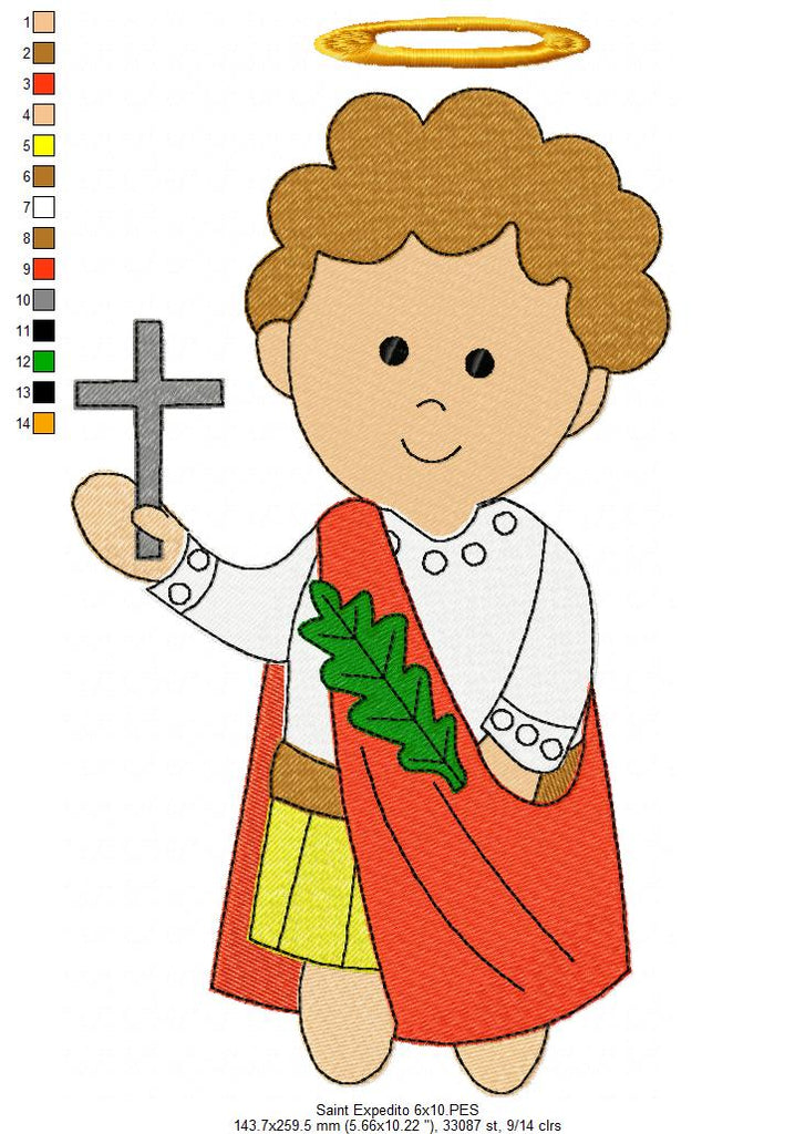 Saint Expedite - Fill Stitch - Machine Embroidery Design