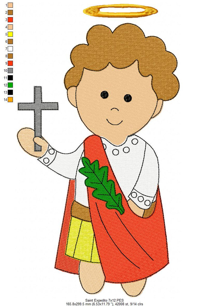 Saint Expedite - Fill Stitch - Machine Embroidery Design