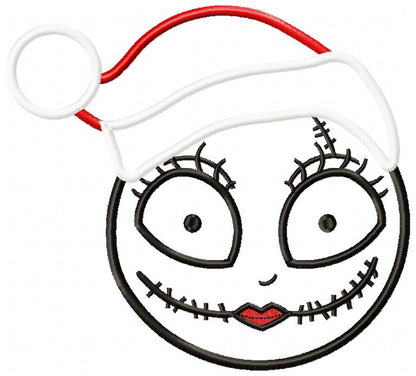 Christmas Skellington Girl - Applique - Machine Embroidery Design