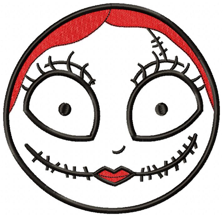 Sally Skellington Face - Applique Embroidery