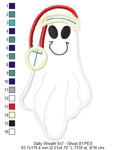 Sally Skellington Christmas Wreath - ITH Project - Machine Embroidery Design