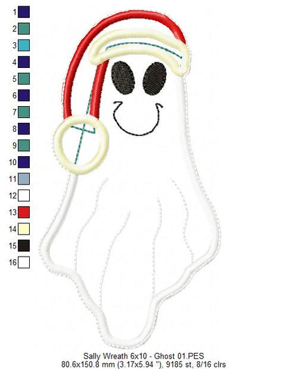 Sally Skellington Christmas Wreath - ITH Project - Machine Embroidery Design