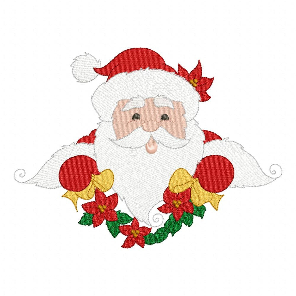 Santa Claus Flowers - Fill Stitch - Machine Embroidery Design