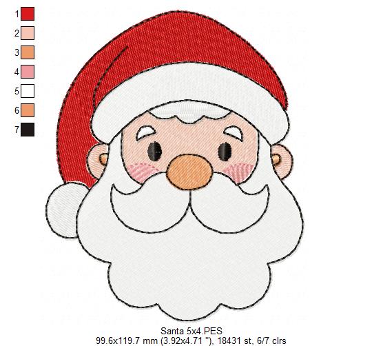 Jolly Santa Claus 🎅 – Fill Stitch - Machine Embroidery Design