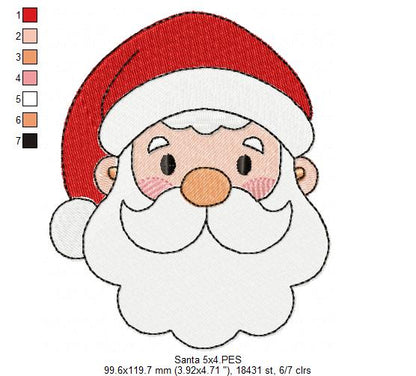 Jolly Santa Claus 🎅 – Fill Stitch - Machine Embroidery Design