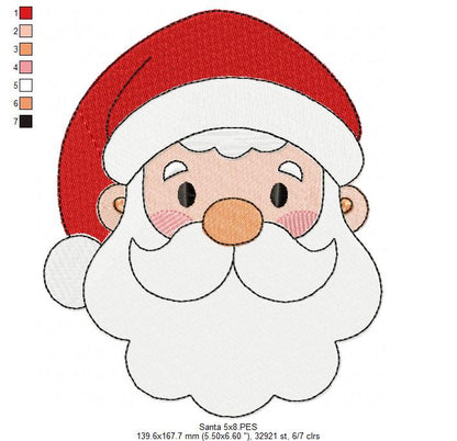 Jolly Santa Claus 🎅 – Fill Stitch - Machine Embroidery Design
