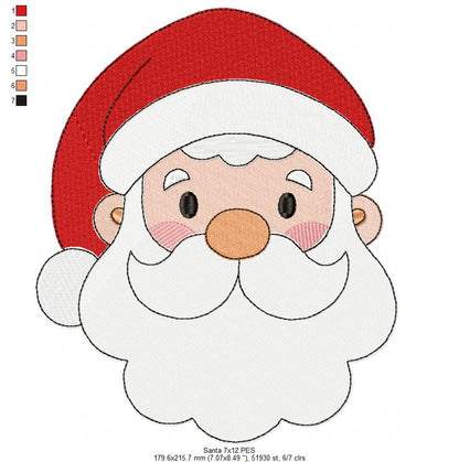 Jolly Santa Claus 🎅 – Fill Stitch - Machine Embroidery Design