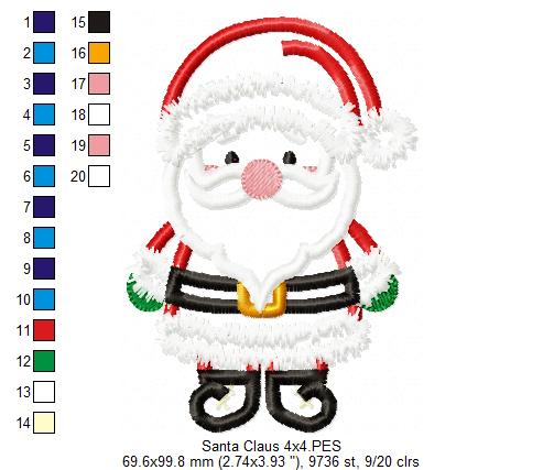 Santa Claus - Applique - Machine Embroidery Design