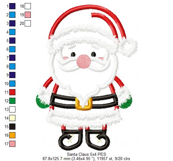 Santa Claus - Applique - Machine Embroidery Design