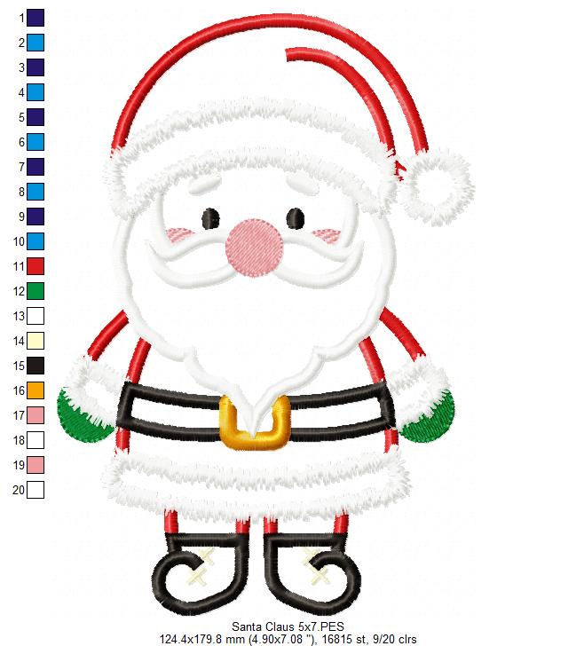 Santa Claus - Applique - Machine Embroidery Design