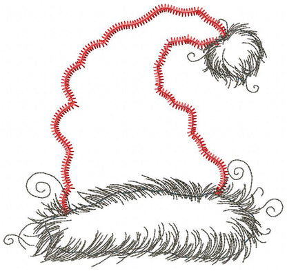 Santa Hat Whimsy – Applique – Machine Embroidery Design