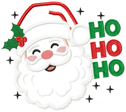Jolly Santa Ho Ho Ho – applique – Machine Embroidery Design