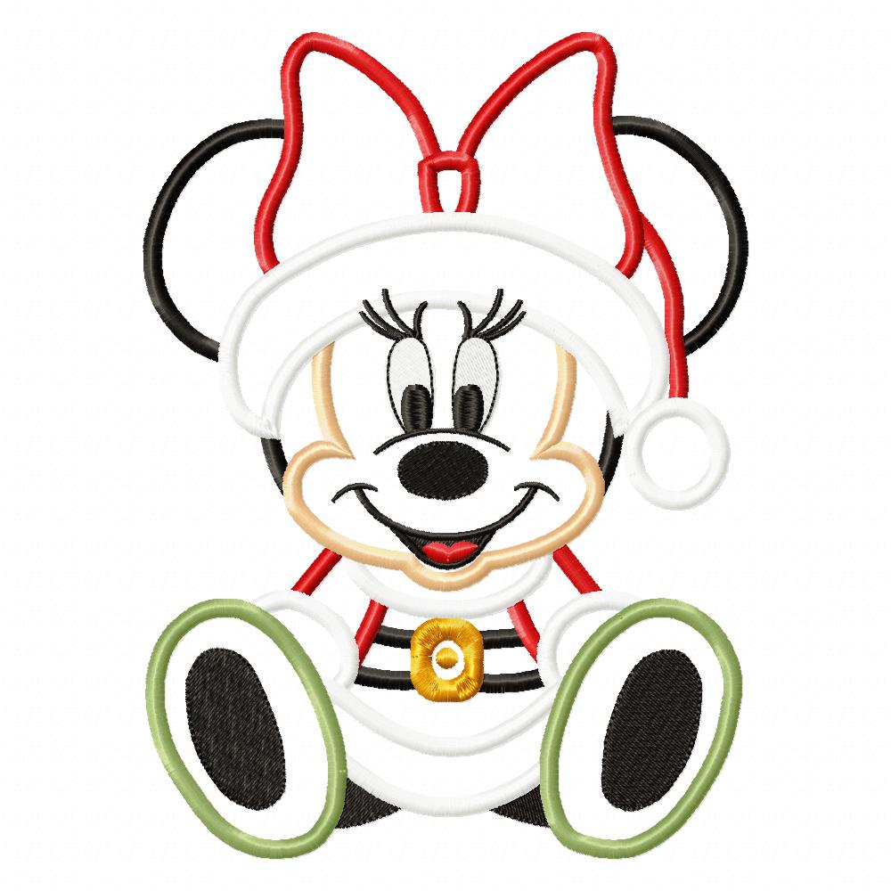 Christmas Minnie - Applique - Machine Embroidery Design