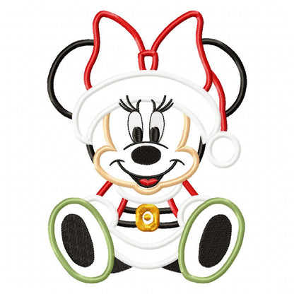 Christmas Minnie - Applique - Machine Embroidery Design