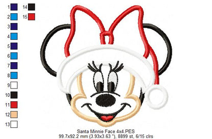 Minnie Christmas - Applique - Machine Embroidery Design