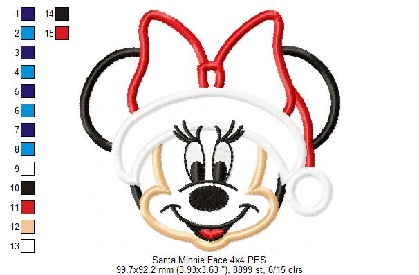 Minnie Christmas - Applique - Machine Embroidery Design