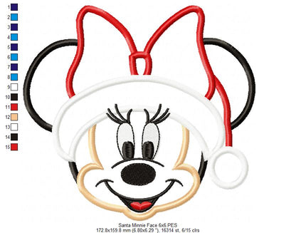 Minnie Christmas - Applique - Machine Embroidery Design