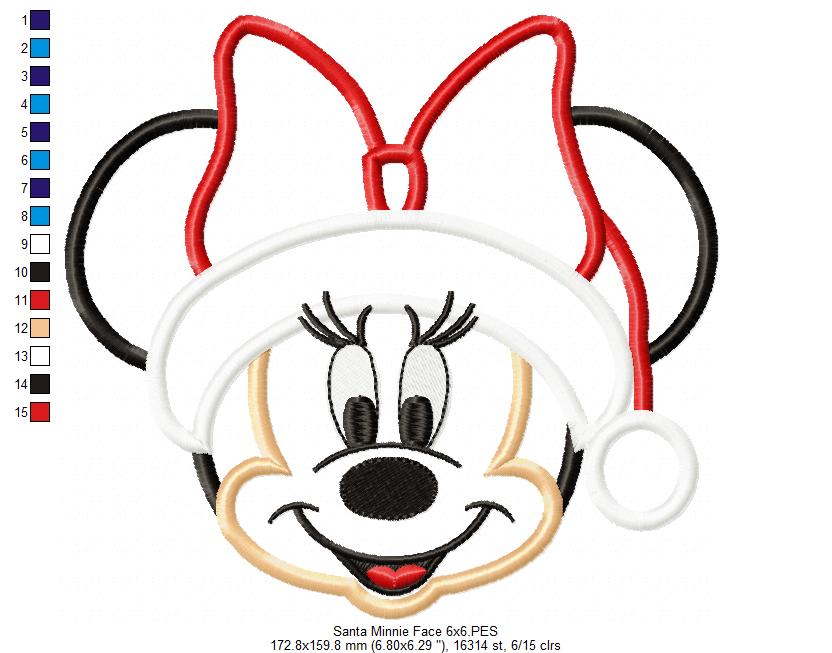 Minnie Christmas - Applique - Machine Embroidery Design