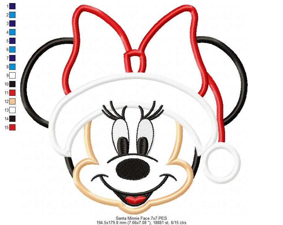 Minnie Christmas - Applique - Machine Embroidery Design