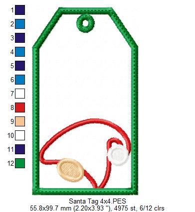 Santa Claus Tag - ITH Project - Machine Embroidery Design