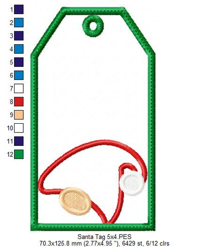 Santa Claus Tag - ITH Project - Machine Embroidery Design