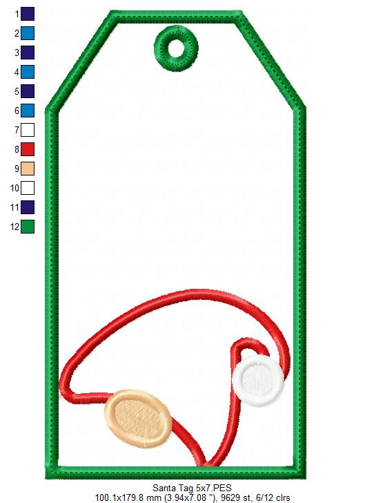 Santa Claus Tag - ITH Project - Machine Embroidery Design