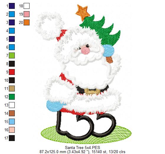 Santa’s Tree Delivery - Applique - Machine Embroidery Design