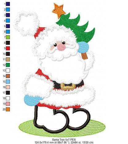 Santa’s Tree Delivery - Applique - Machine Embroidery Design