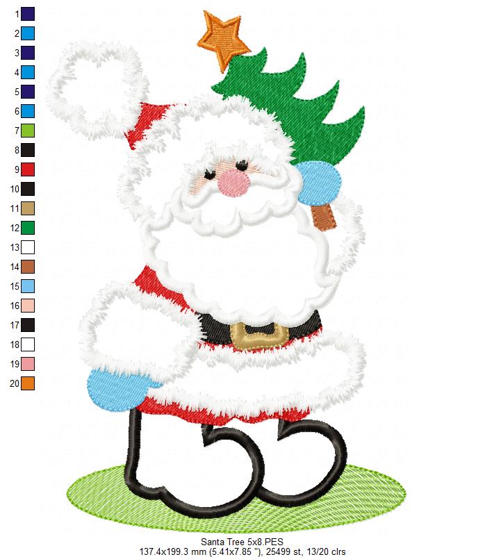 Santa’s Tree Delivery - Applique - Machine Embroidery Design