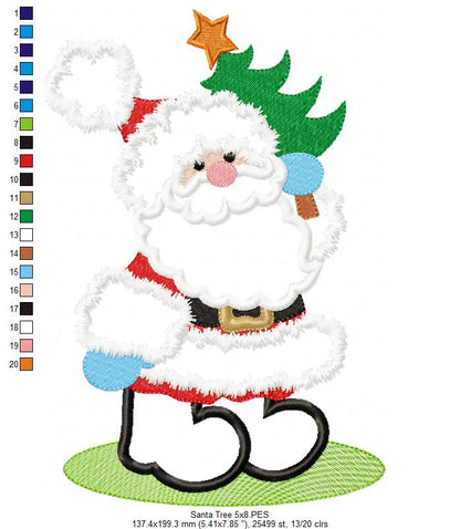 Santa’s Tree Delivery - Applique - Machine Embroidery Design