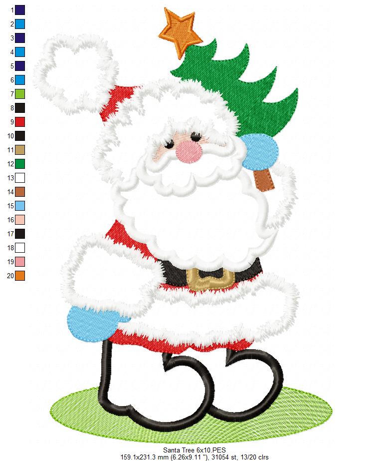 Santa’s Tree Delivery - Applique - Machine Embroidery Design