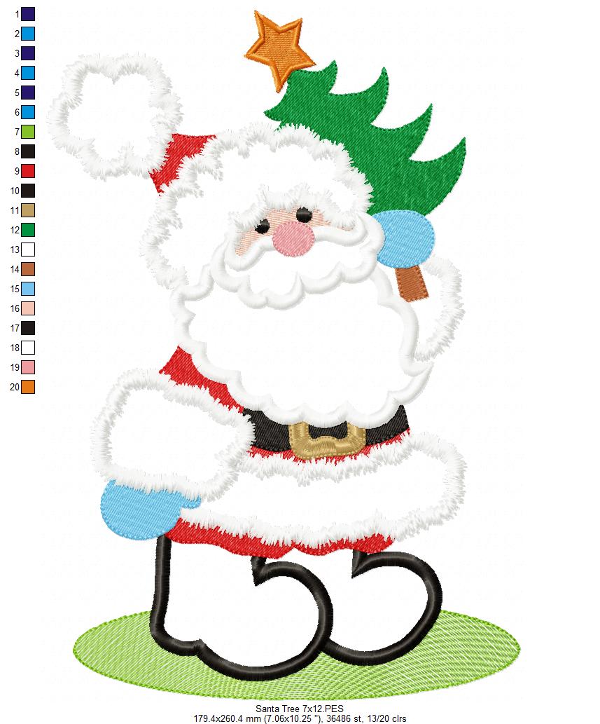 Santa’s Tree Delivery - Applique - Machine Embroidery Design