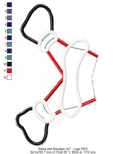 Santa and Reindeer Ornament - ITH Project - Machine Embroidery Design