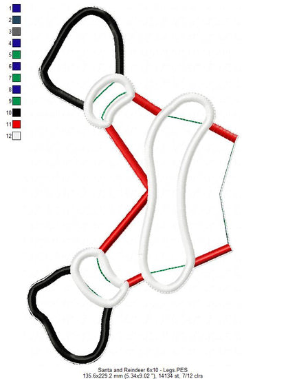 Santa and Reindeer Ornament - ITH Project - Machine Embroidery Design